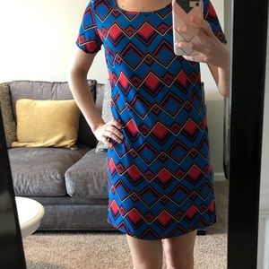 Blue and Red Patterned Dress